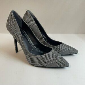 Charles by Charles David Pact Black White Plaid Pumps Stiletto High Heels sz 8
